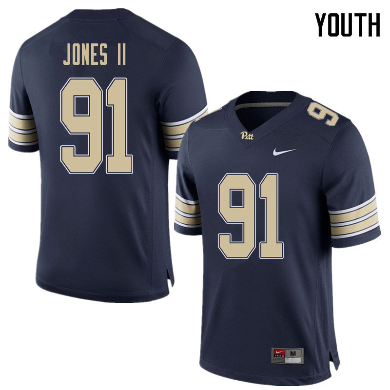 Youth #91 Patrick Jones II Pittsburgh Panthers College Football Jerseys Sale-Home Blue